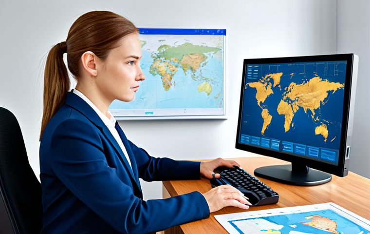 **
"A professional female GIS analyst in a modern office environment, fully clothed in modest business attire, working on a computer displaying a map interface, safe for work, appropriate content, perfect anatomy, correct proportions, professional, well-formed hands, proper finger count, natural body proportions, family-friendly, high quality."
**