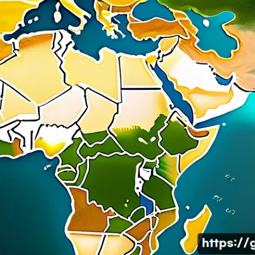 지리학적 연구 결과 - A detailed scientific illustration of ancient human migration routes across Africa 77,000 years ago,...