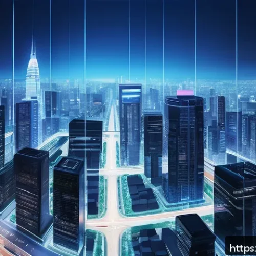 GIS  지리정보시스템 - A futuristic cityscape showcasing integrated urban spatial data on a large transparent digital map h...